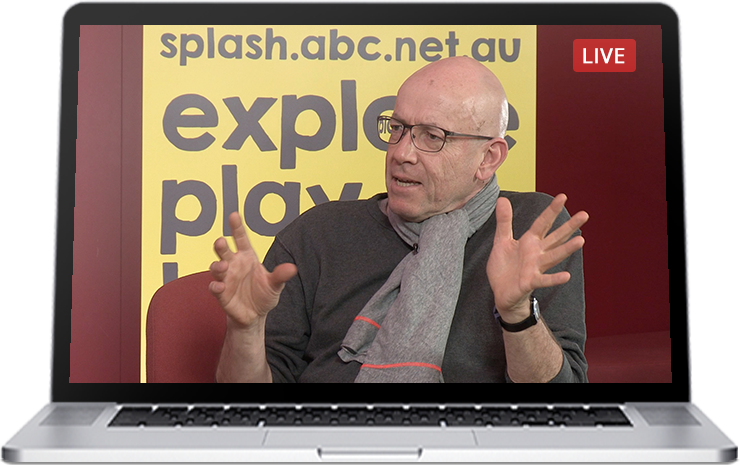 Moris Gleitzman in live streamed interview with Q&A to Australian school kids produced by Melbourne Live Stream